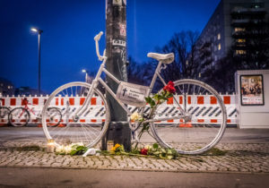 Mahnwache für eine getötete Radfahrerin, Alexanderplatz, 21.2.2019