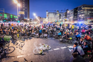 Mahnwache für eine getötete Radfahrerin, Alexanderplatz, 21.2.2019