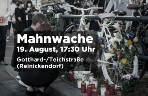 Mahnwache für einen getöteten Radfahrer am 19. August, 17:30 Uhr in der Gotthard-/Teichstraße (Reinickendorf)