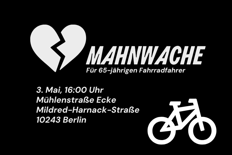 Radfahrer stirbt nach Kollision | Mahnwache | Changing Cities